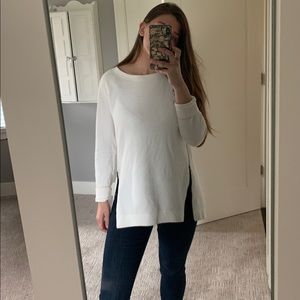 Lou & Grey white zip crew